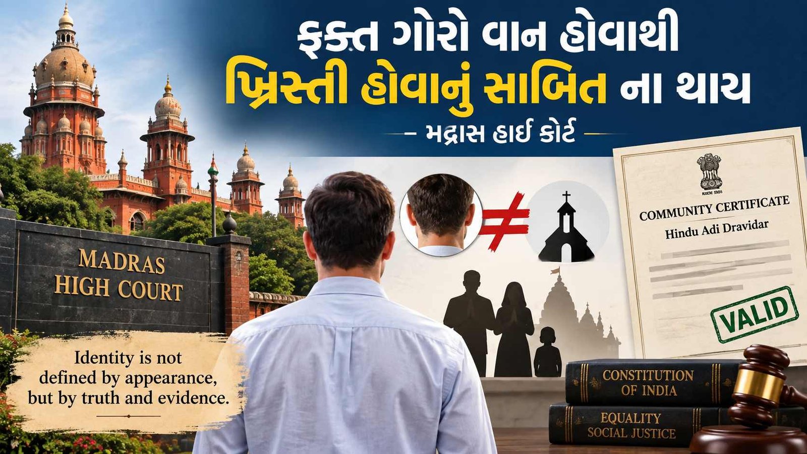 ફક્ત ગોરો વાન હોવાથી ખ્રિસ્તી હોવાનું સાબિત ના થાય