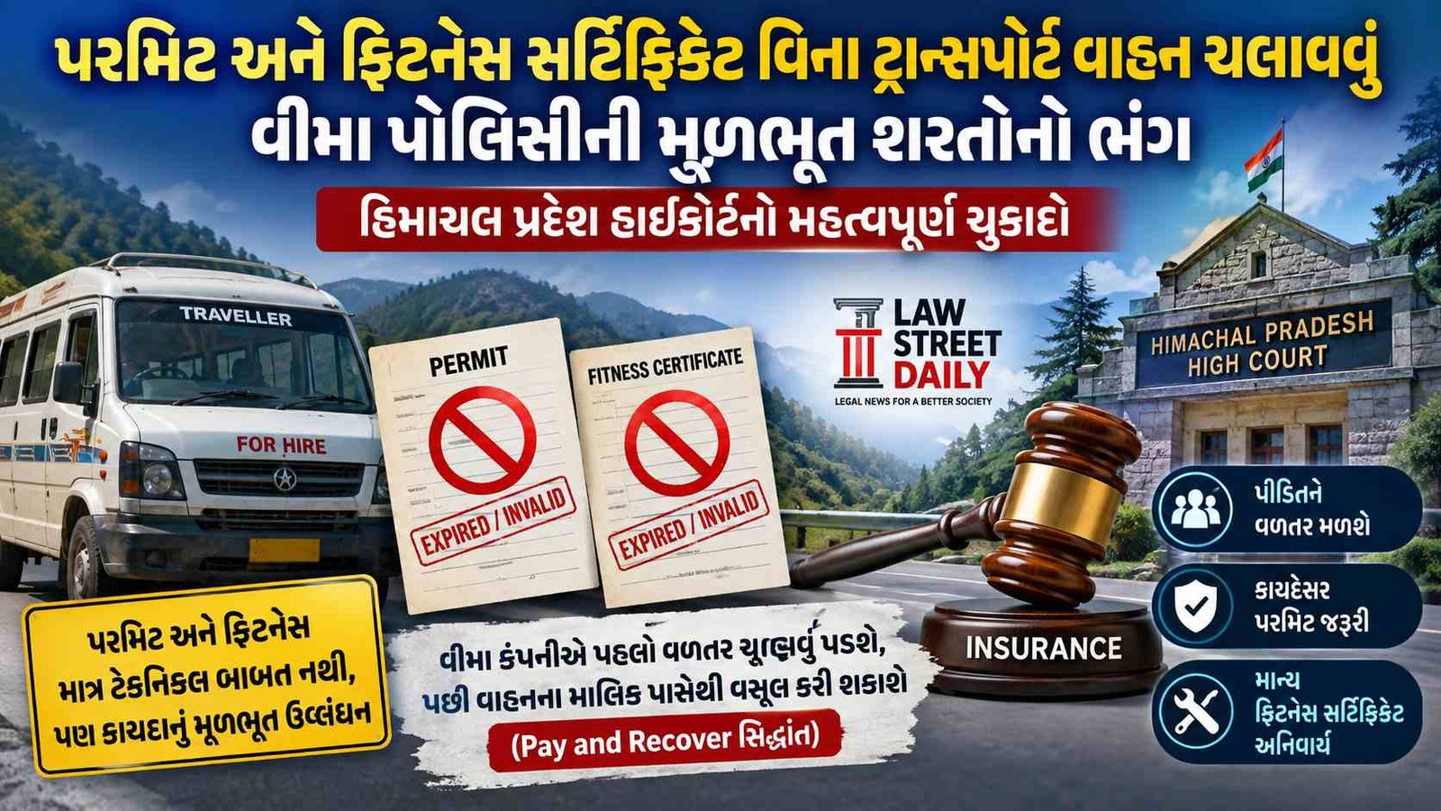 ફિટનેસ સર્ટિફિકેટ વિના વાહન ચલાવવું એટલે વીમા પોલિસીની શરતોનો ભંગ