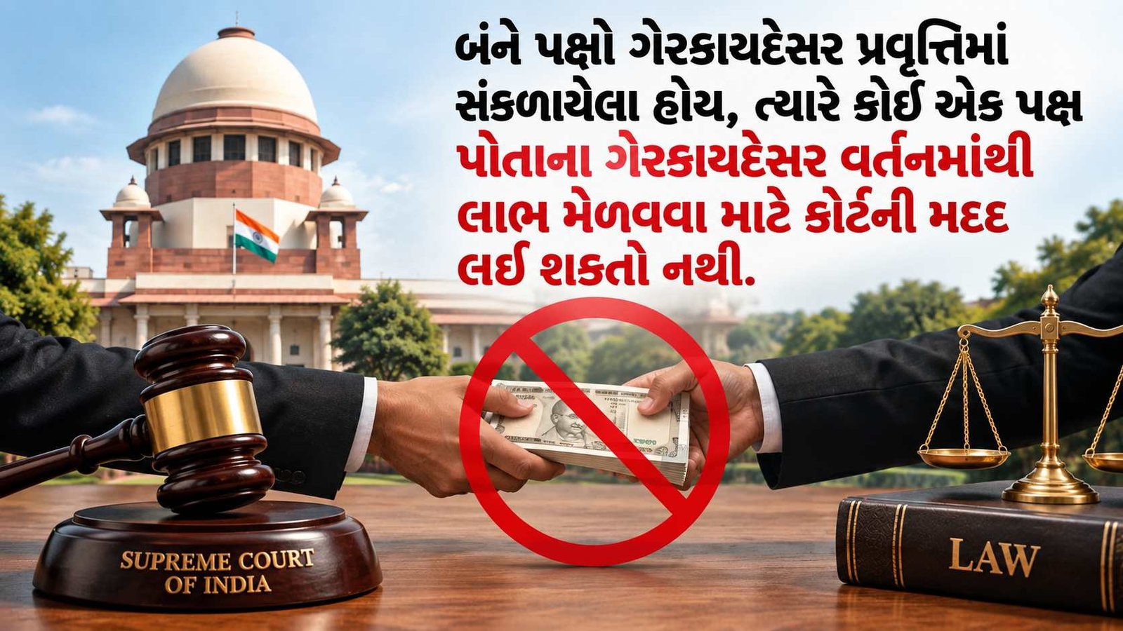 ગેરકાયદેસર હેતુ માટે થયેલા કરાર પર કોર્ટ રાહત આપી શકે નહીં.