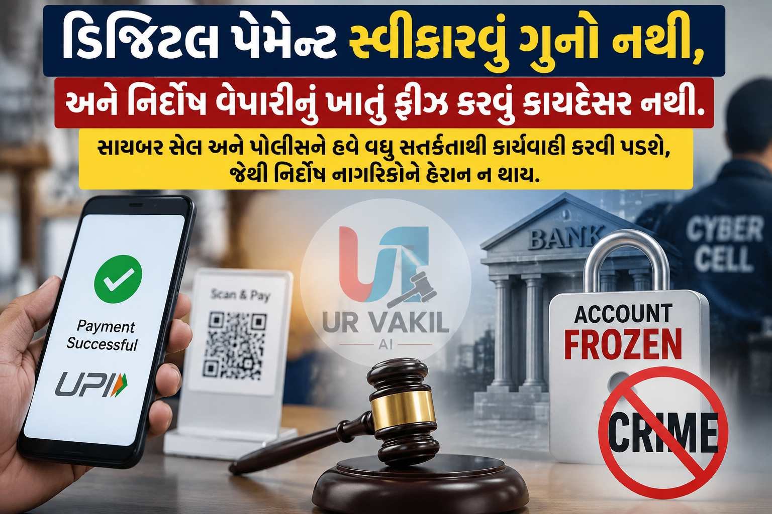 ઓનલાઇન પેમેન્ટ કરનાર વ્યક્તિ કોઈ ગુનેગાર હોય તો એમાં વેપારીનું ખાતું ફ્રીજ ના કરી શકાય.