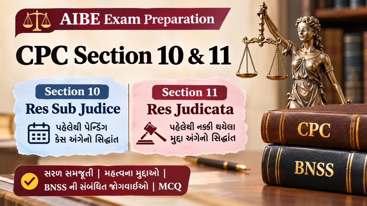 AIBE - CPC કલમ 10 – Res Sub Judice અને CPC કલમ 11 – Res Judicata