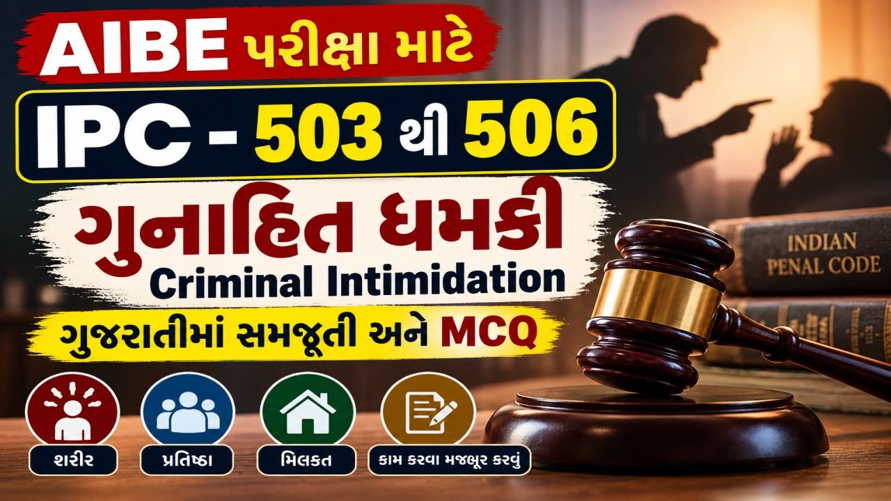 AIBE - IPC - 503 થી 506: ગુનાહિત ધમકી - Criminal Intimidation